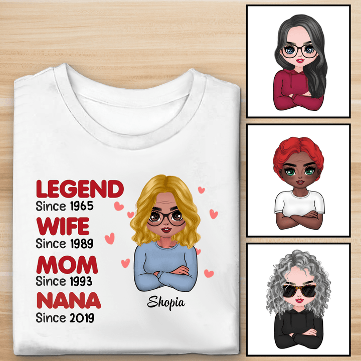 Legend Wife Mom Grandma Personalized T-shirt Sweatshirt Hoodie AP797