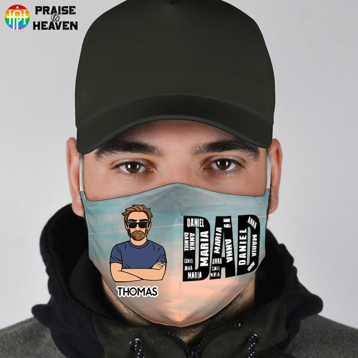 Repeating Name Gift For Him Dad Father‘s Day Personalized Facecover FM061