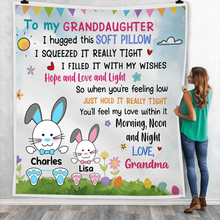 Personalized Fleece Blanket Mom Grandma For Easter Day FBL086