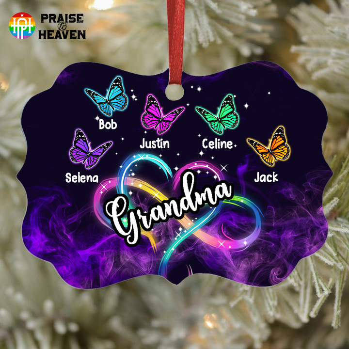 Mom Grandma Infinity Heart Personalized Ornament OR0450