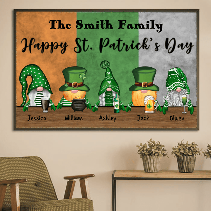 Gnomes And Leprechaun Bar St Patrick's Day Personalized Poster PT0093