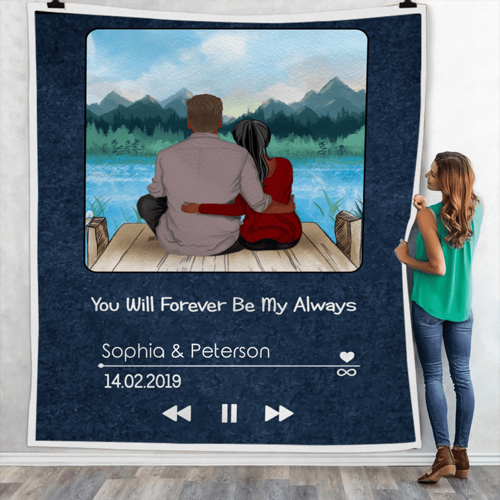 Personalized Valentine Fleece Blanket Song Of Us Couple FBL080