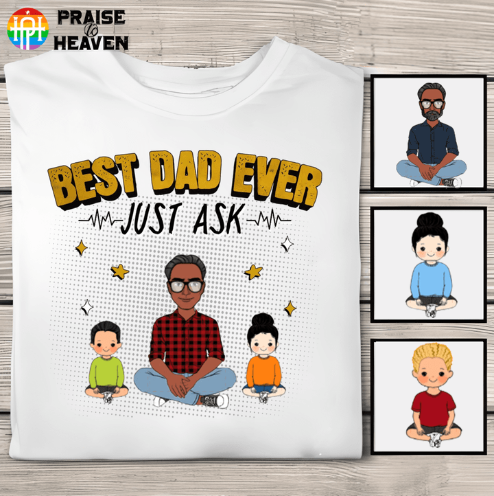 Best Dad Ever Man Sitting With Kids Personalized Shirt Sweatshirt Hoodie AP851