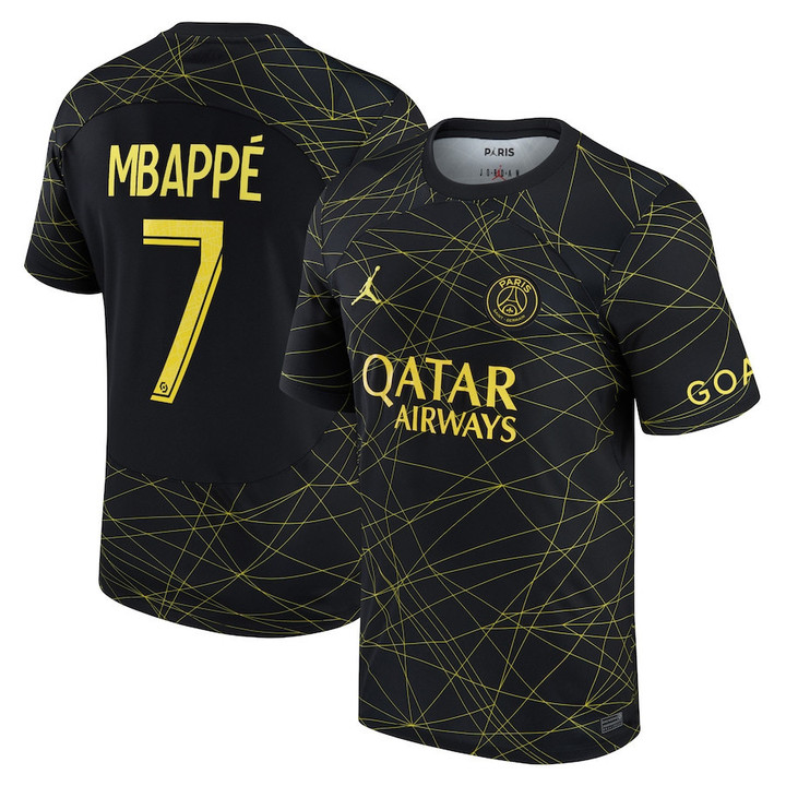 Kylian Mbappé 7 Paris Saint-Germain 2022/23 Fourth Breathe Stadium Player Jersey - Black
