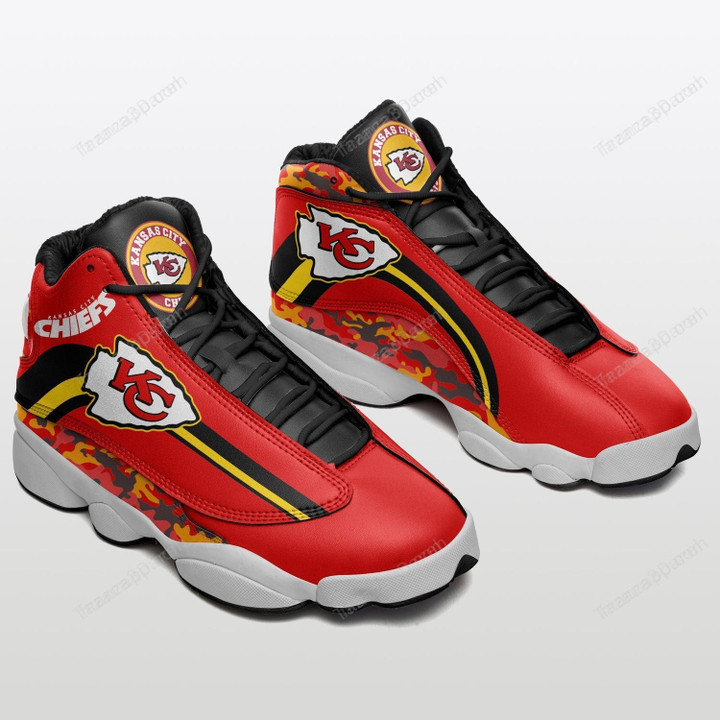 KC Chief Camo Air Jordan 13 Shoes Sneakers - Red