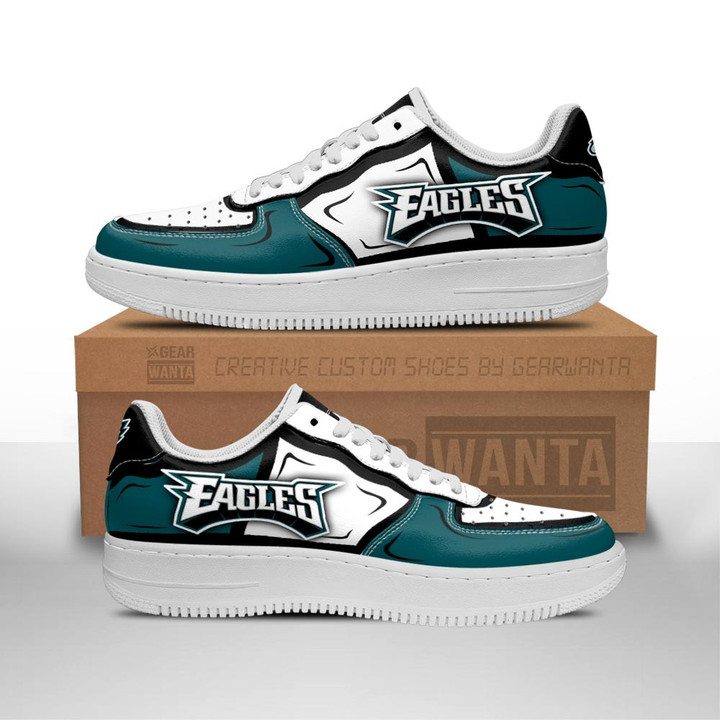 Phi. Eagle Team Air Force 1 Shoes Sneakers For Fans - Green/ White