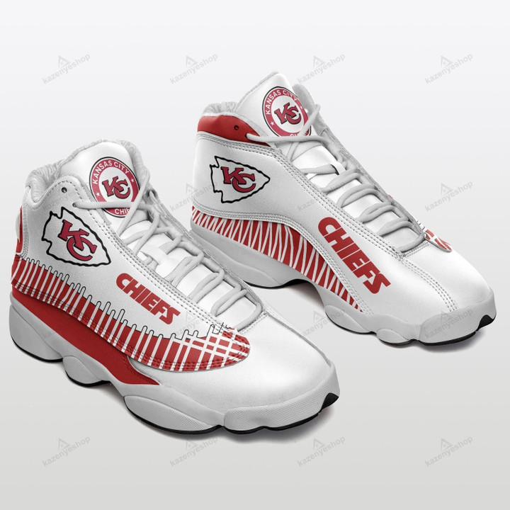 KC Chief Air Jordan 13 Shoes Sneakers - White/Red