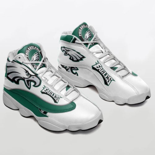 Phi. Eagle Big Logo On Green Pattern Air Jordan 13 Shoes