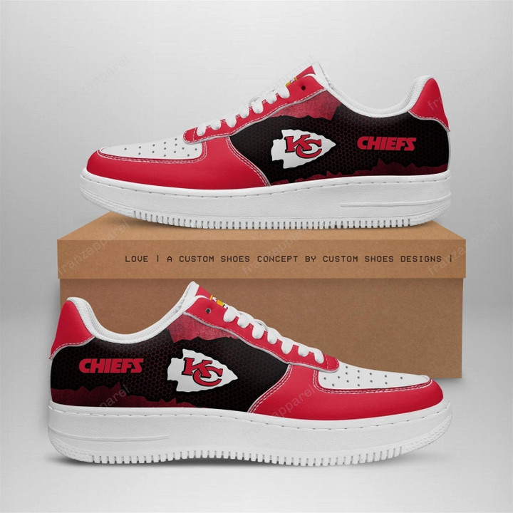 KC Chief Air Force 1 Shoes Sneakers - Red/White