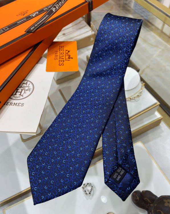 Hermes Galop En Vrac Twillbi Blue Necktie Cravatta