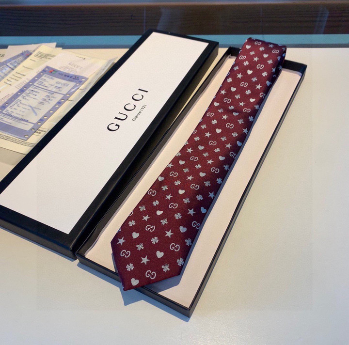 Gucci Interlocking And Signature Graphic Silk Tie Cravatta In Red