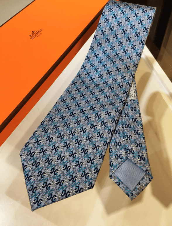 Hermes Saint- Horone Neck Tie Cravatta In Gray