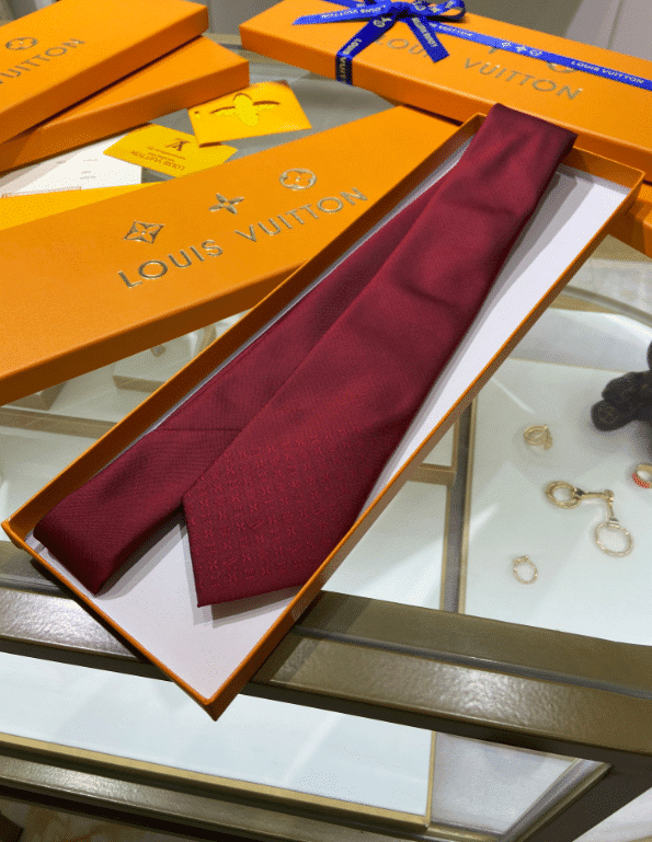 Louis Vuitton Monogram Sprinkles Necktie Caravatta In Red