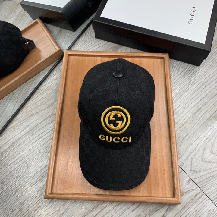 Gucci Logo GG Canvas Baseball Cap In Black