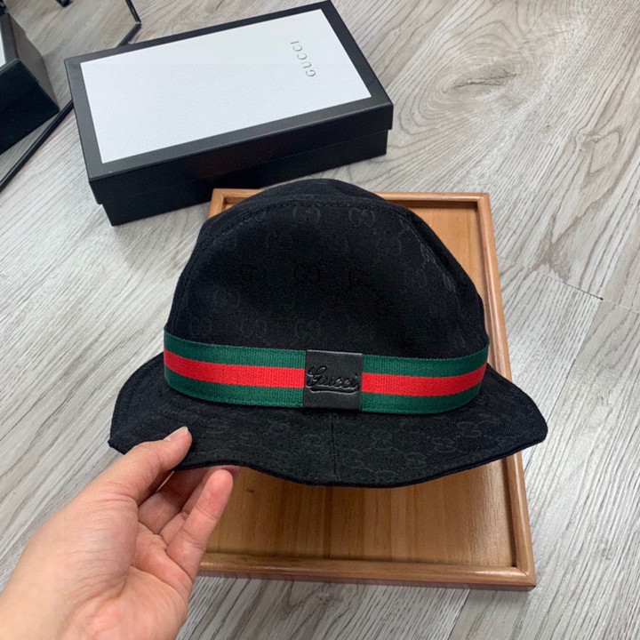 Gucci GG Fedora Bucket Hat In Black GG Canvas