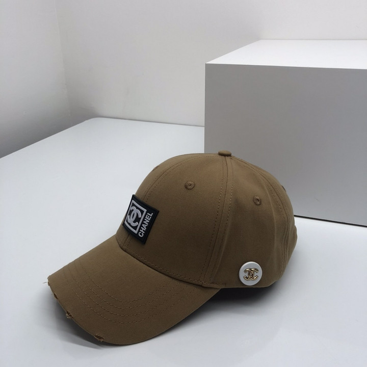 Chanel Cotton Baseball Cap In Brown