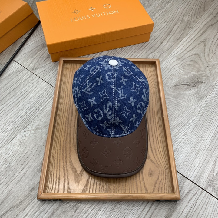 Louis Vuitton Iconic Monogram pattern Baseball Hat In Brown/Dark Denim