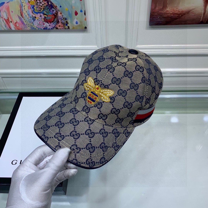 Gucci Original GG Canvas Baseball Hat With Web In Blue