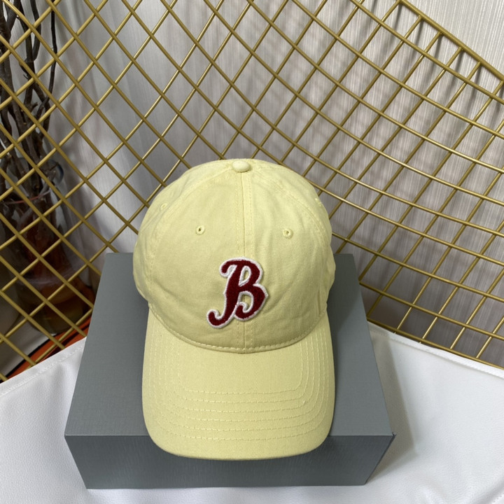 Balenciaga B Letter Embroidery Baseball Cap In Yellow