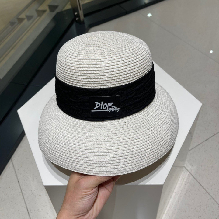 Dioresort Small Brim Hat In White Straw