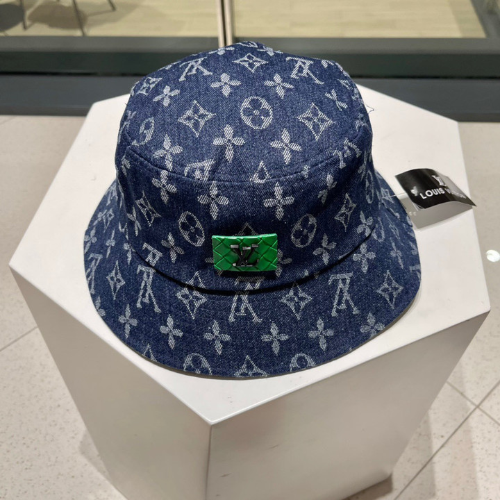 Louis Vuitton Denim Monogram Bucket Hat In Dark Blue