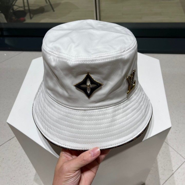 Louis Vuitton Monogram Essential Bucket Hat In White
