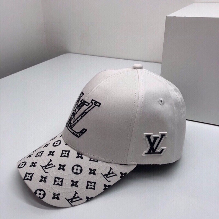 Louis Vuitton LV Initials Embroidered White Printed Monogram Baseball Hat