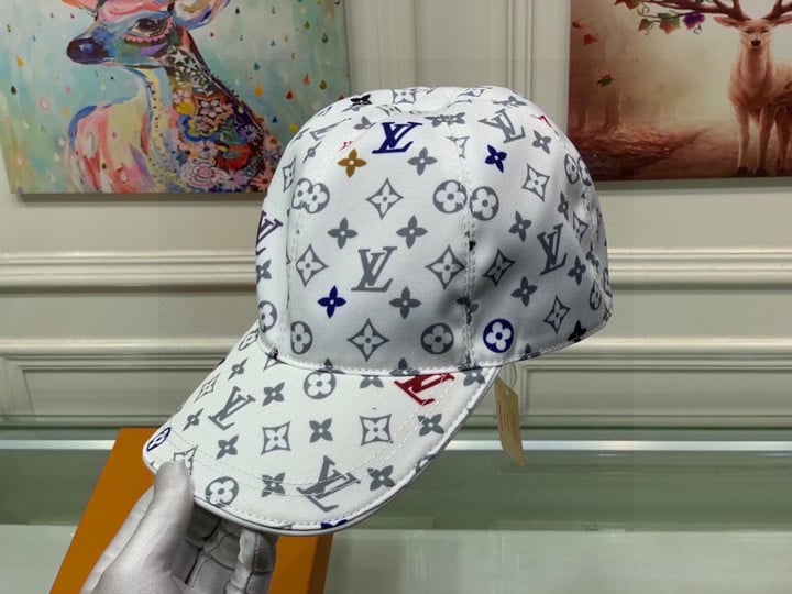 Louis Vuitton Monogram Canvas Baseball Hat In White