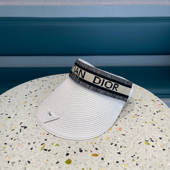 Dior D-Natural Visor Hat With Triangle Logo In White