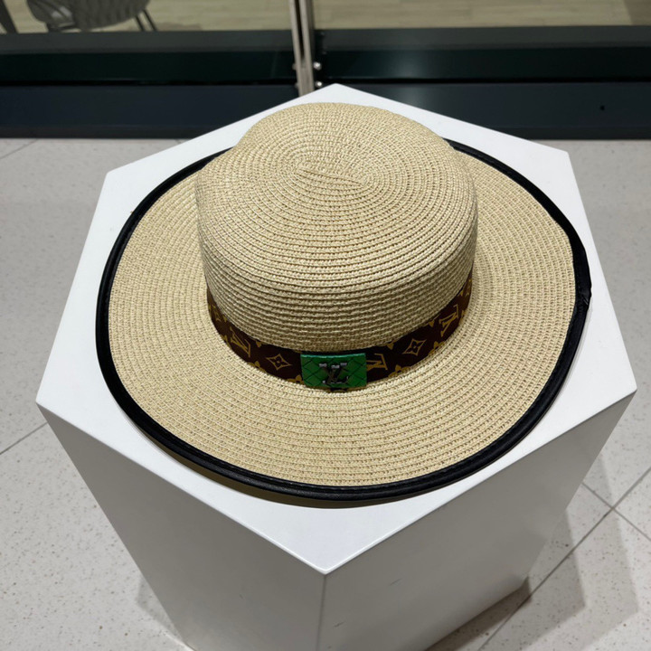 Louis Vuitton Large Brim With Logo Hat In Beige