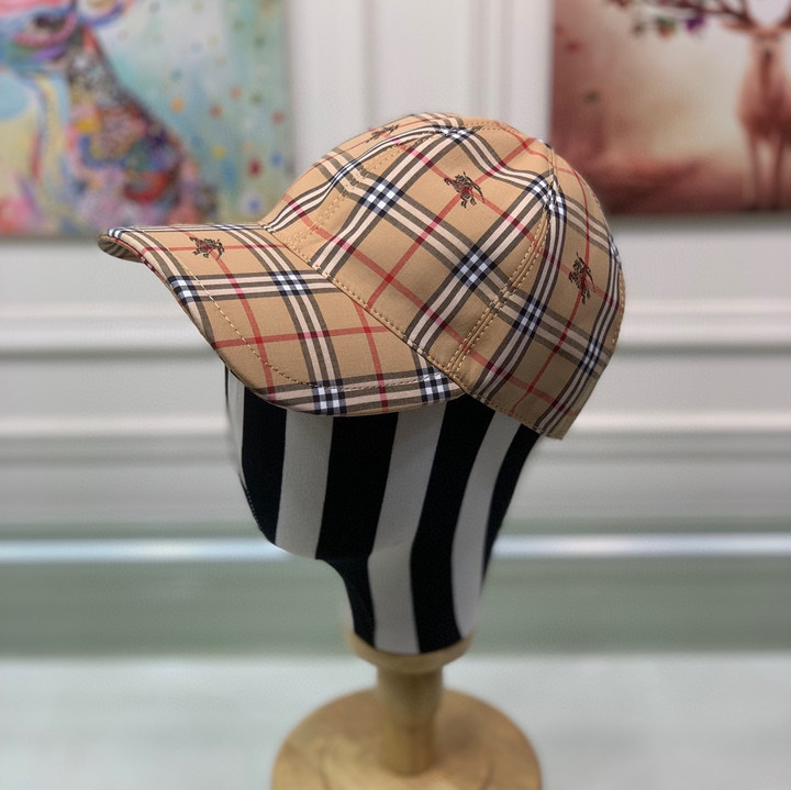 Burberry Vintage Check Baseball Hat In Brown