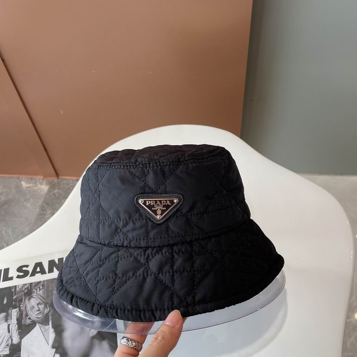 Prada Stitched Bucket Hat In Black