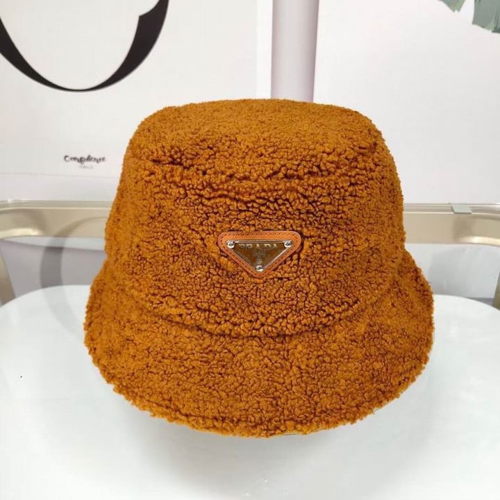 Prada Terrycloth Bucket Hat In Brown