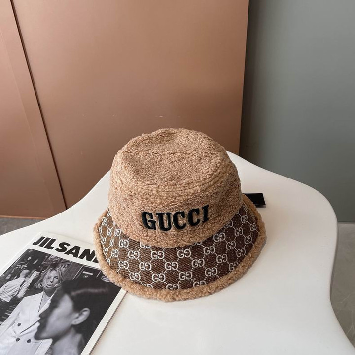 Gucci GG Cashmere Bucket Hat In Brown