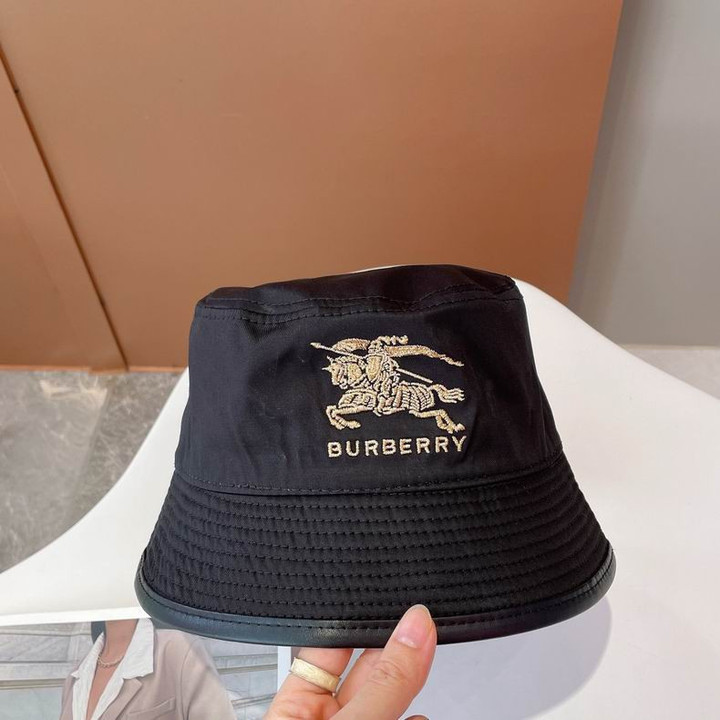 Burberry Monogram Embroidery Bucket Hat In Black