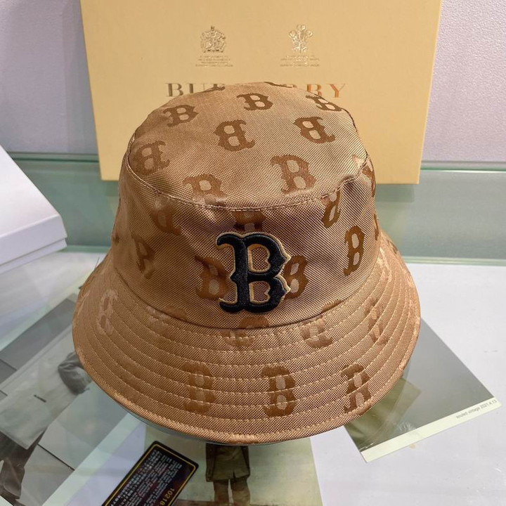 Burberry B Logo Embroidery Bucket Hat In Brown