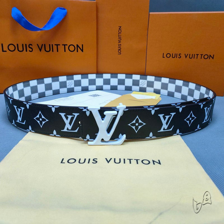 Louis Vuitton LV Initiales Monogram Belt In White And Black