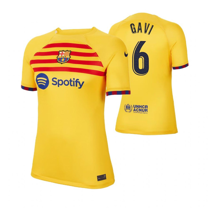 Gavi 9 Barcelona 2023 Fourth Women's Yellow Jersey
