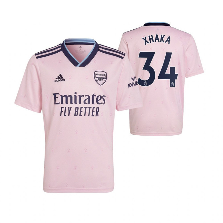 Granit Xhaka 34 Arsenal 2022/23 Youth Third Jersey - Pink