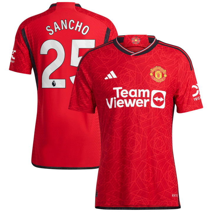 Jadon Sancho 25 Manchester United 2023-24 Home Men Jersey - Red