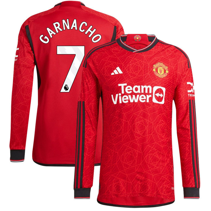 Alejandro Garnacho 7 Manchester United 2023-24 Home Men Jersey - Long Sleeve