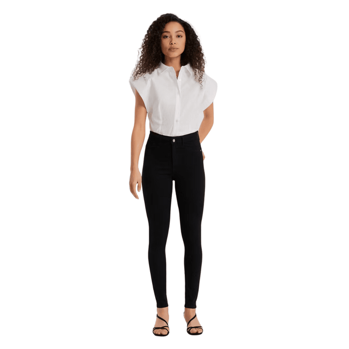 High Waist Superstretch Black Jeans with Slim Fit