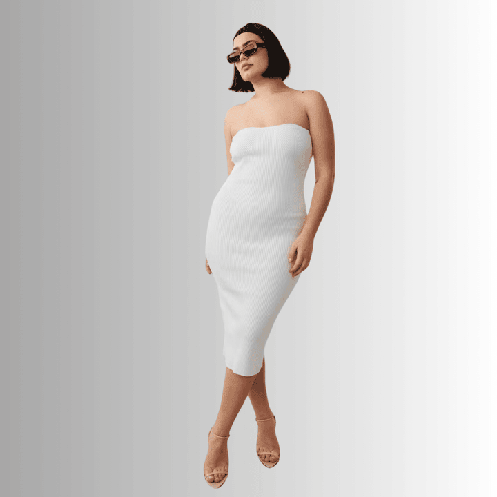 Knitted Dress with Back Slit