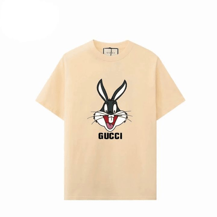 Gucci Bugs Bunny Face Print Cotton T-Shirt- Brown/Beige
