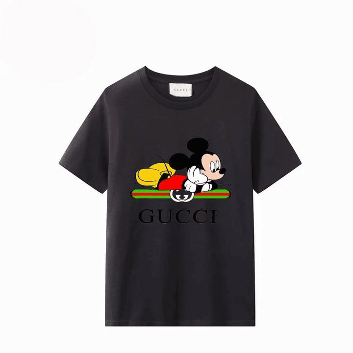 Gucci x Disney Mickey Mouse Lying Print Cotton T-Shirt- Dark Blue/Charcoal