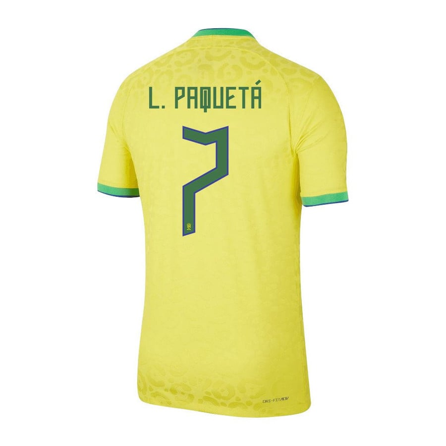 Lucas Paquetá 7 Brazil 2022-23 Men Home Jersey National Team World