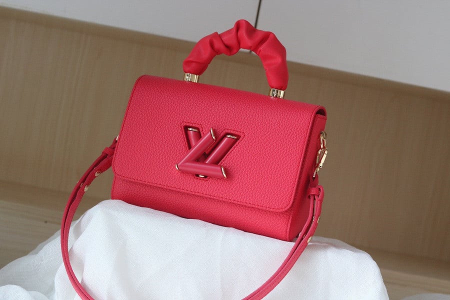Louis Vuitton Red Leather Twist Shoulder Bag