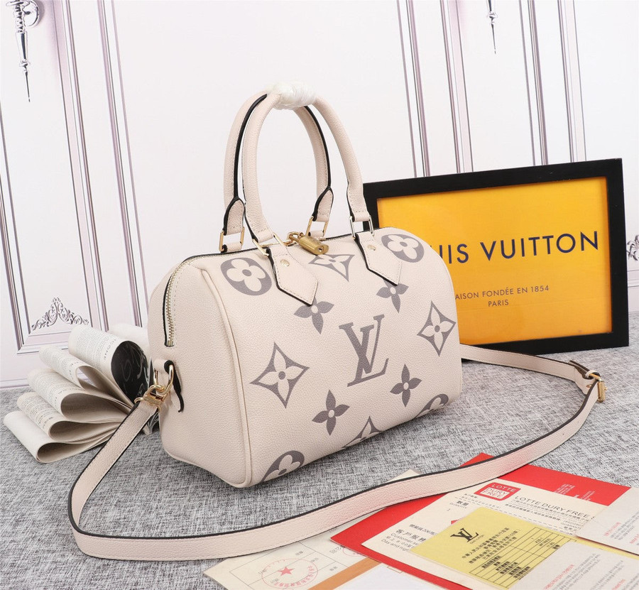 Louis Vuitton Speedy Bandoulière 25 Bag Bicolor Monogram Leather In W -  Praise To Heaven