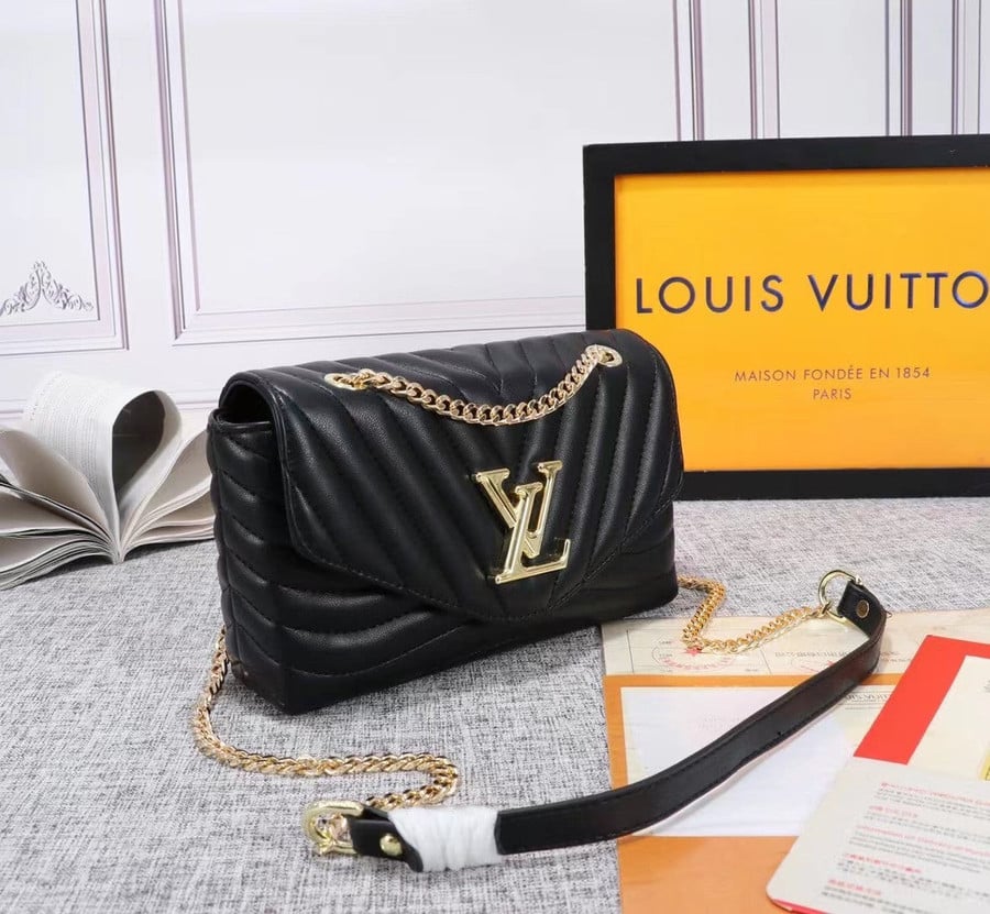 Louis Vuitton Wave PM Chain Bag Leather In Black - Praise To Heaven