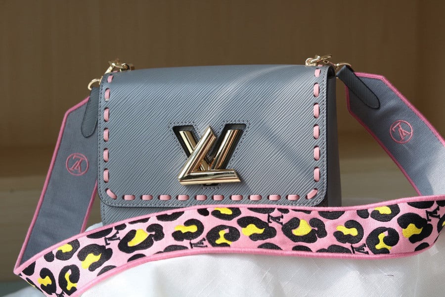 Louis Vuitton Twist MM Bag With Leopard Strap And Gray Calfskin - Praise To  Heaven